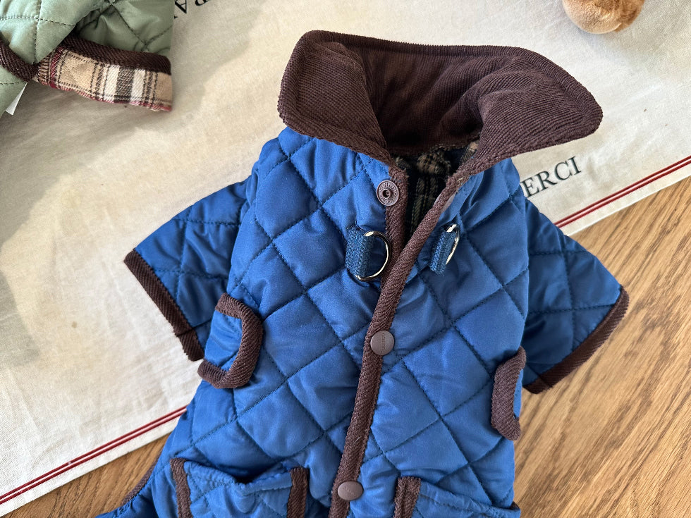 Quilted Check Puffer Jumpsuit (2 colors)