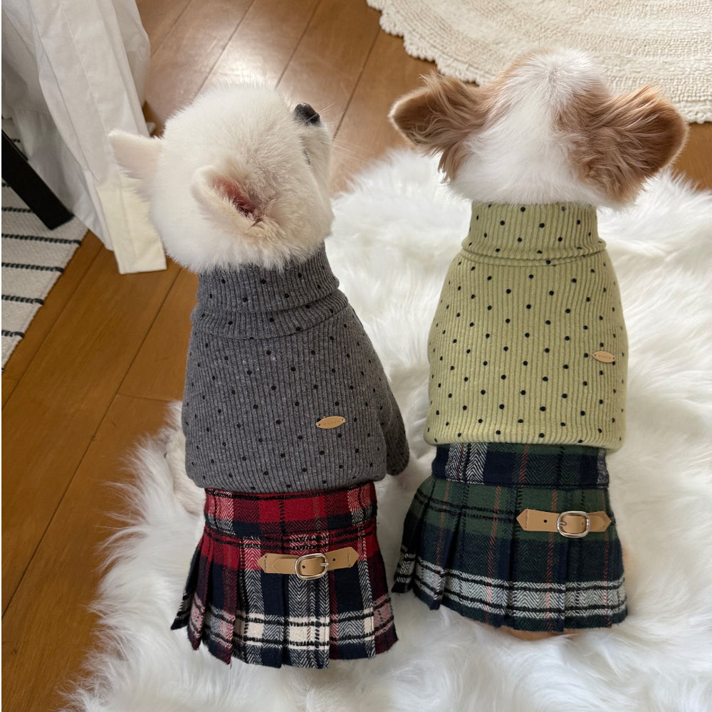 Polka Corduroy Turtleneck Tee (5 colors)