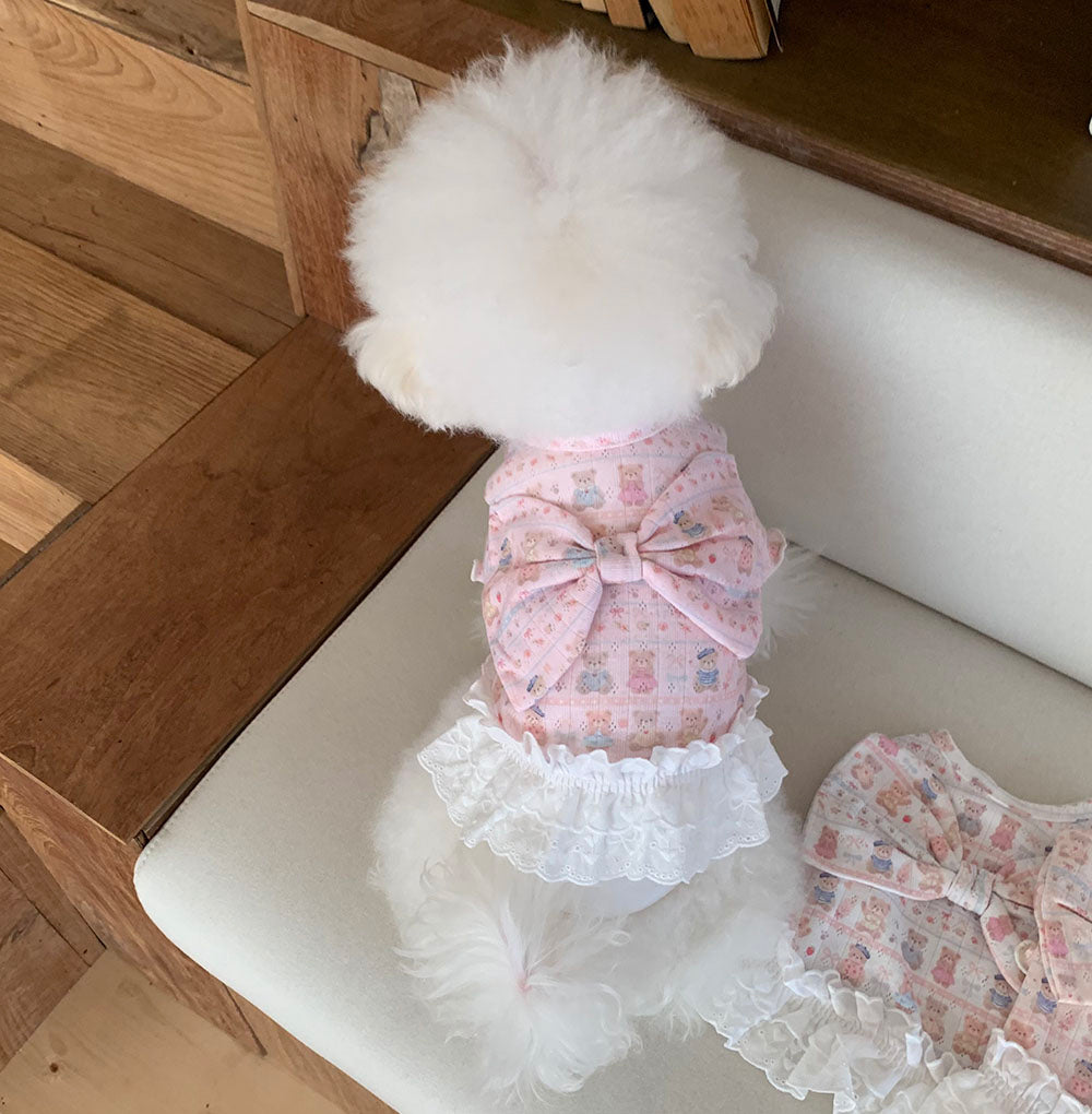 Teddy Bear Ribbon Dress (4 colors)