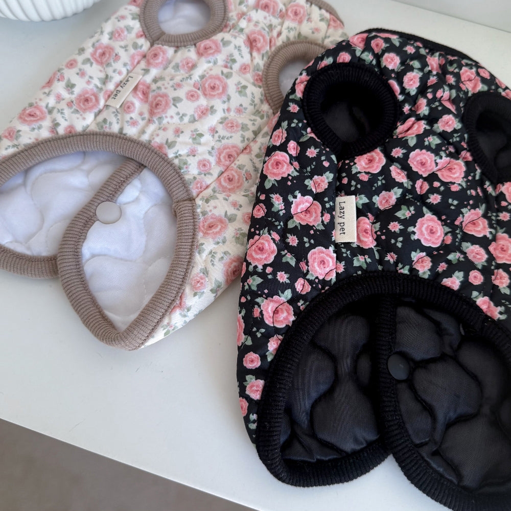 Floral Quilted Puffer Vest (2 colors)