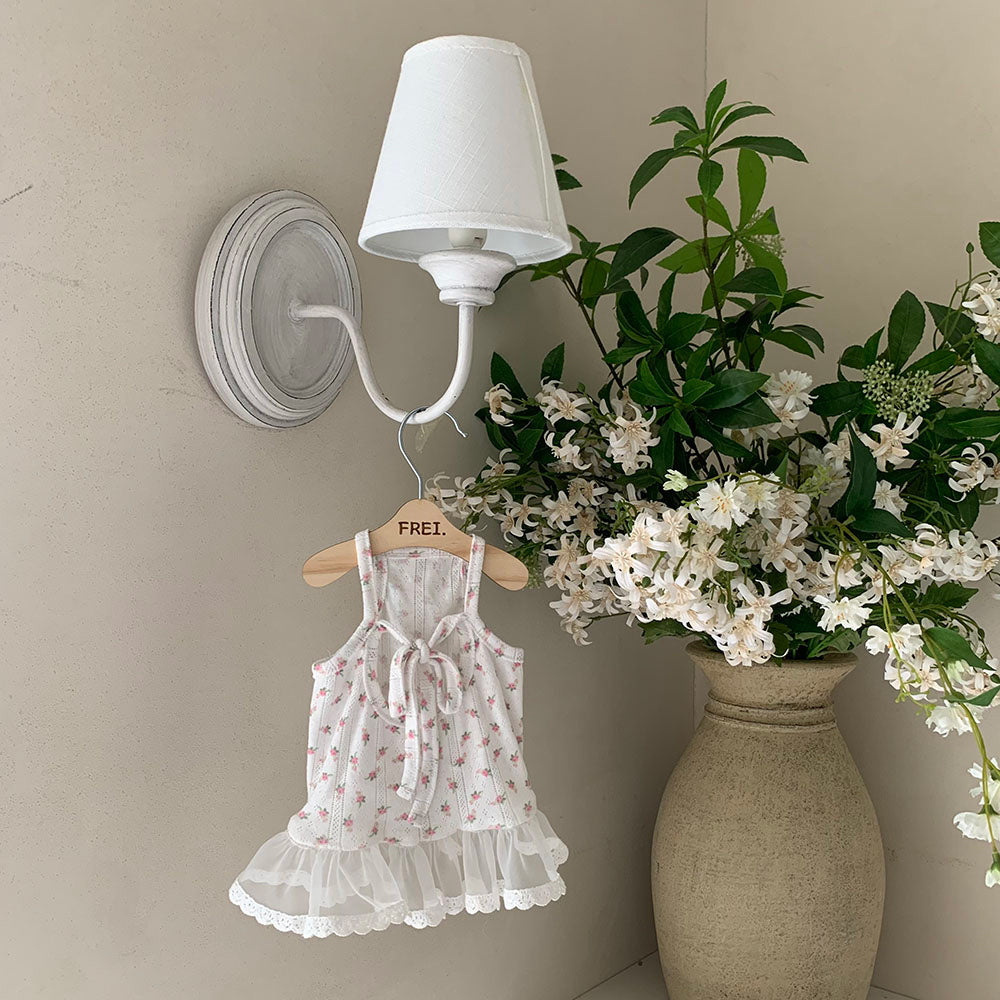 Strawberry Flower Ribbon Sleeveless Dress (3 colors)