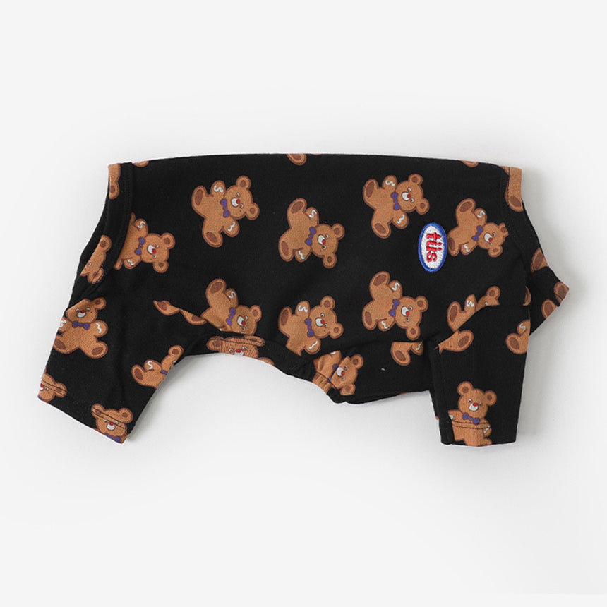 Cookie Bear Dog Onesie Black