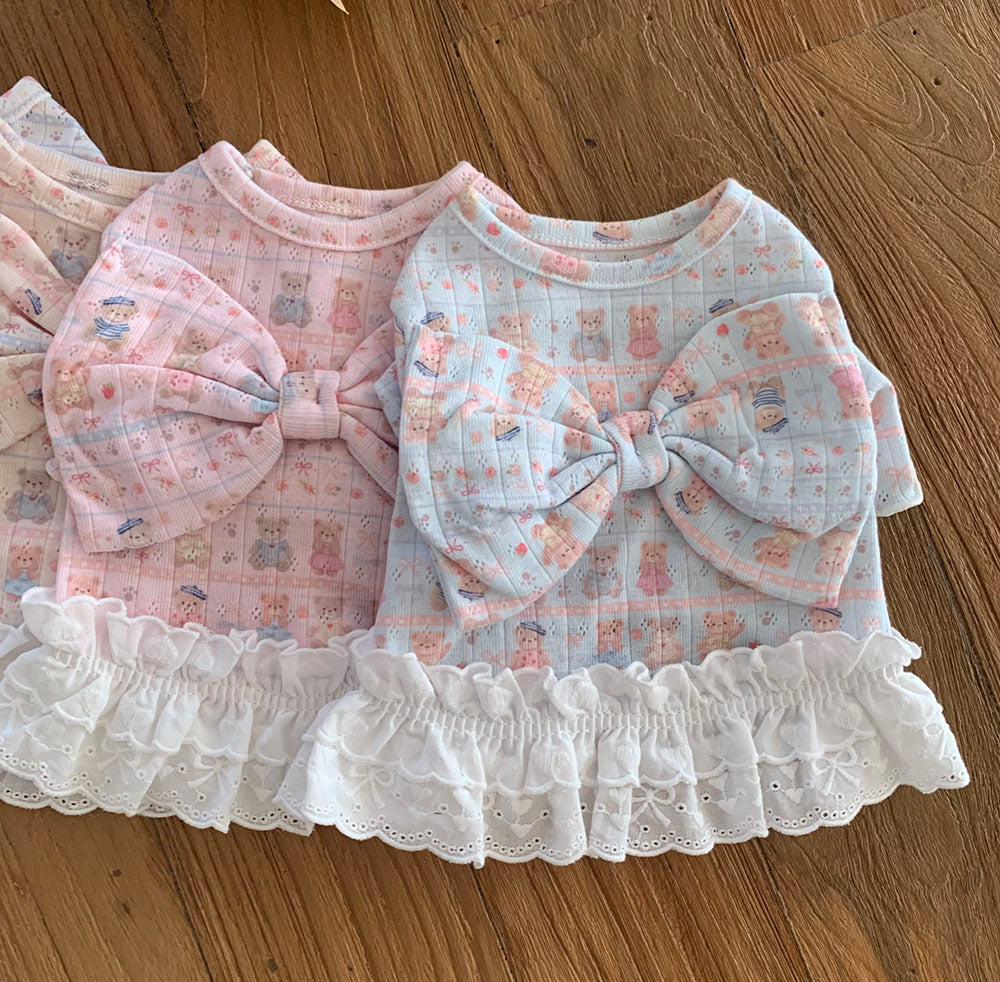 Teddy Bear Ribbon Dress (4 colors)