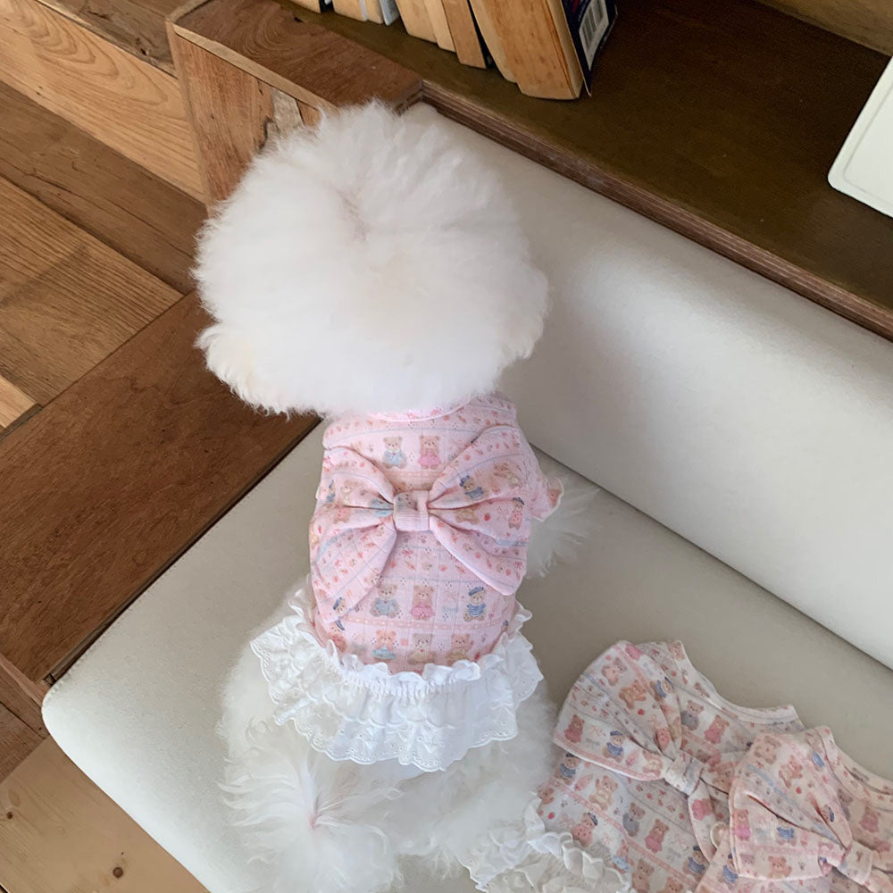 Teddy Bear Ribbon Dress (4 colors)