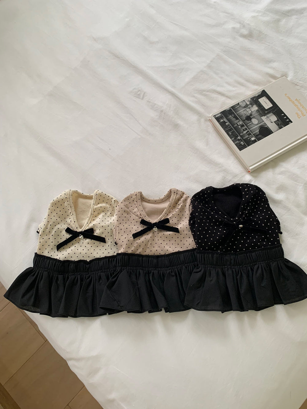 Velvet Ribbon Polka Dot Dress (3 colors)