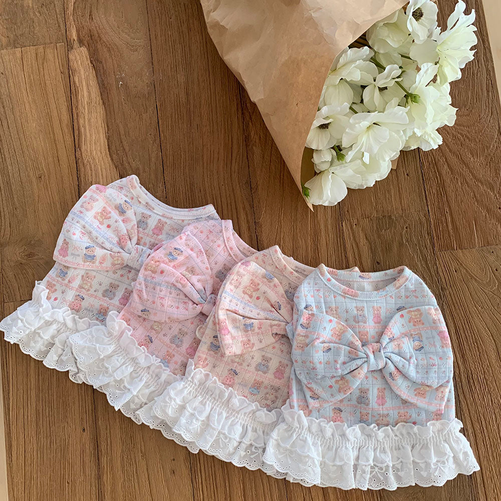 Teddy Bear Ribbon Dress (4 colors)
