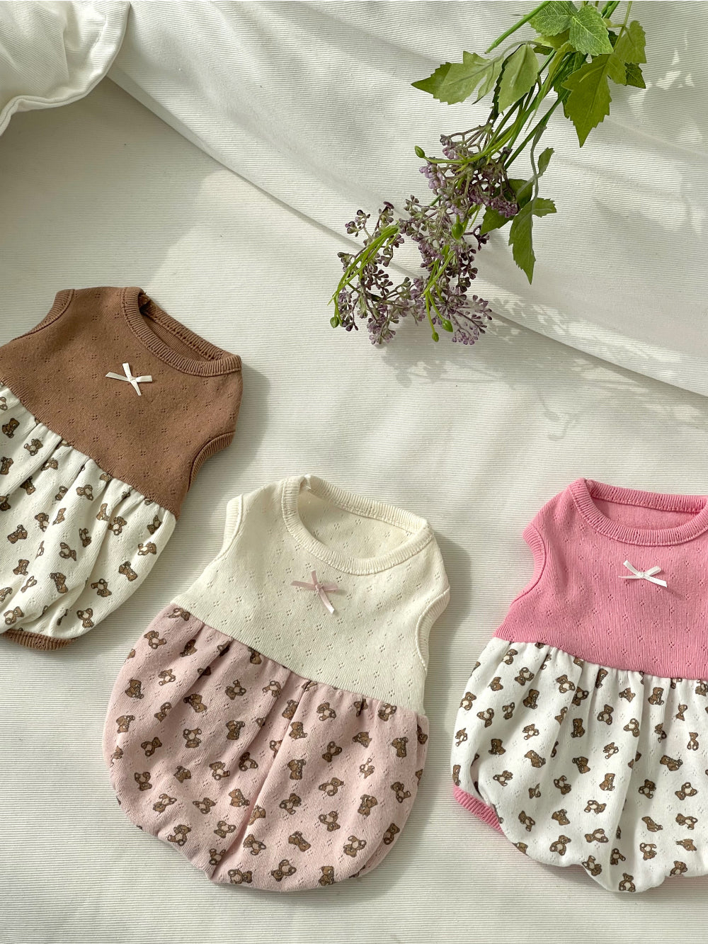 Teddy Balloon Dress & Onesie (3 colors)