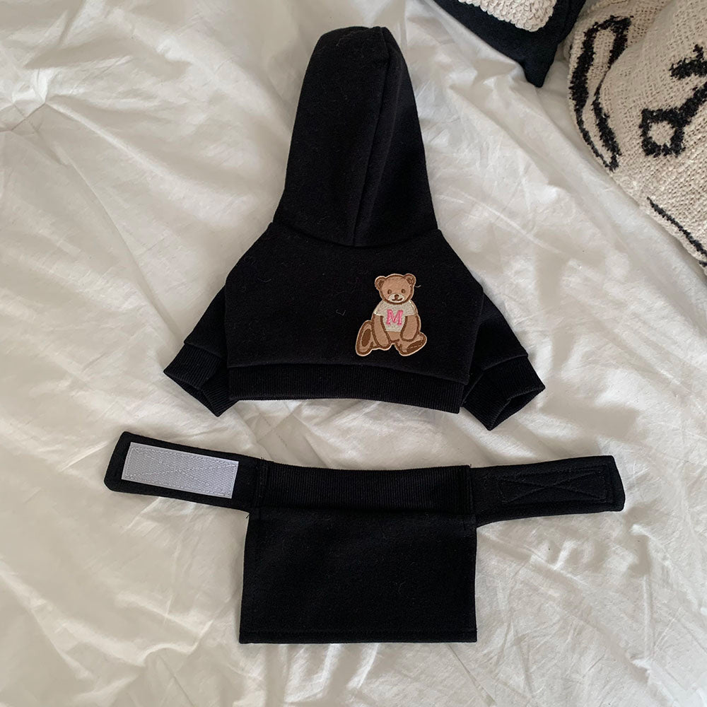 Bear Hoodie Crop Top + Skirt Set (3 colors)