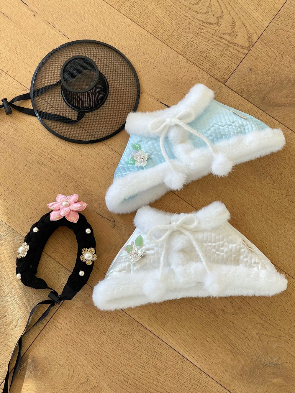 Flower Mink Fur Hanbok Cape (2 colors)