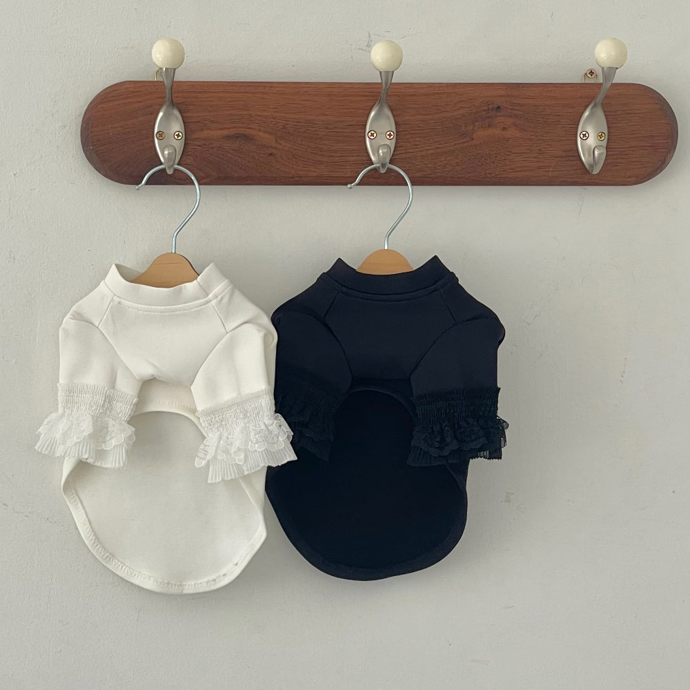 Lace Frill Sleeve Tee (2 colors)