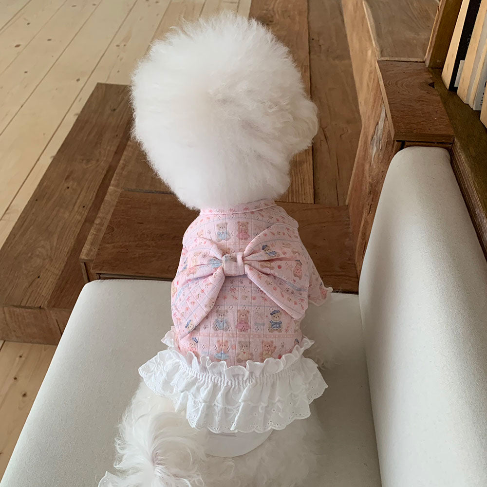 Teddy Bear Ribbon Dress (4 colors)