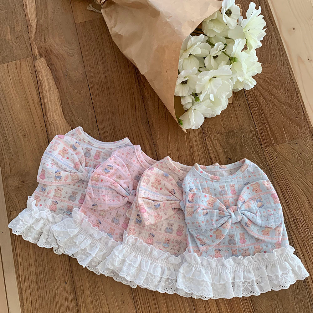 Teddy Bear Ribbon Dress (4 colors)