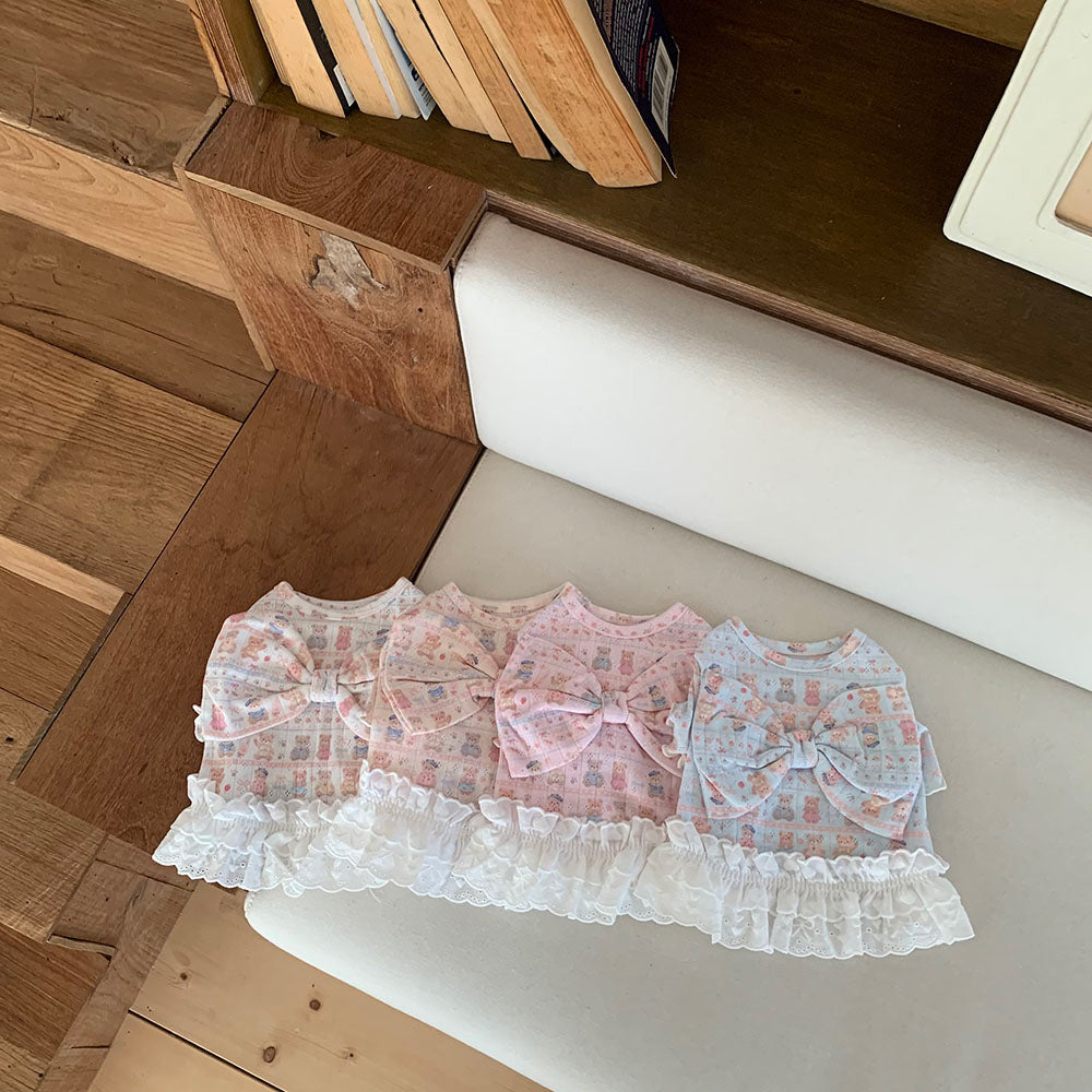 Teddy Bear Ribbon Dress (4 colors)