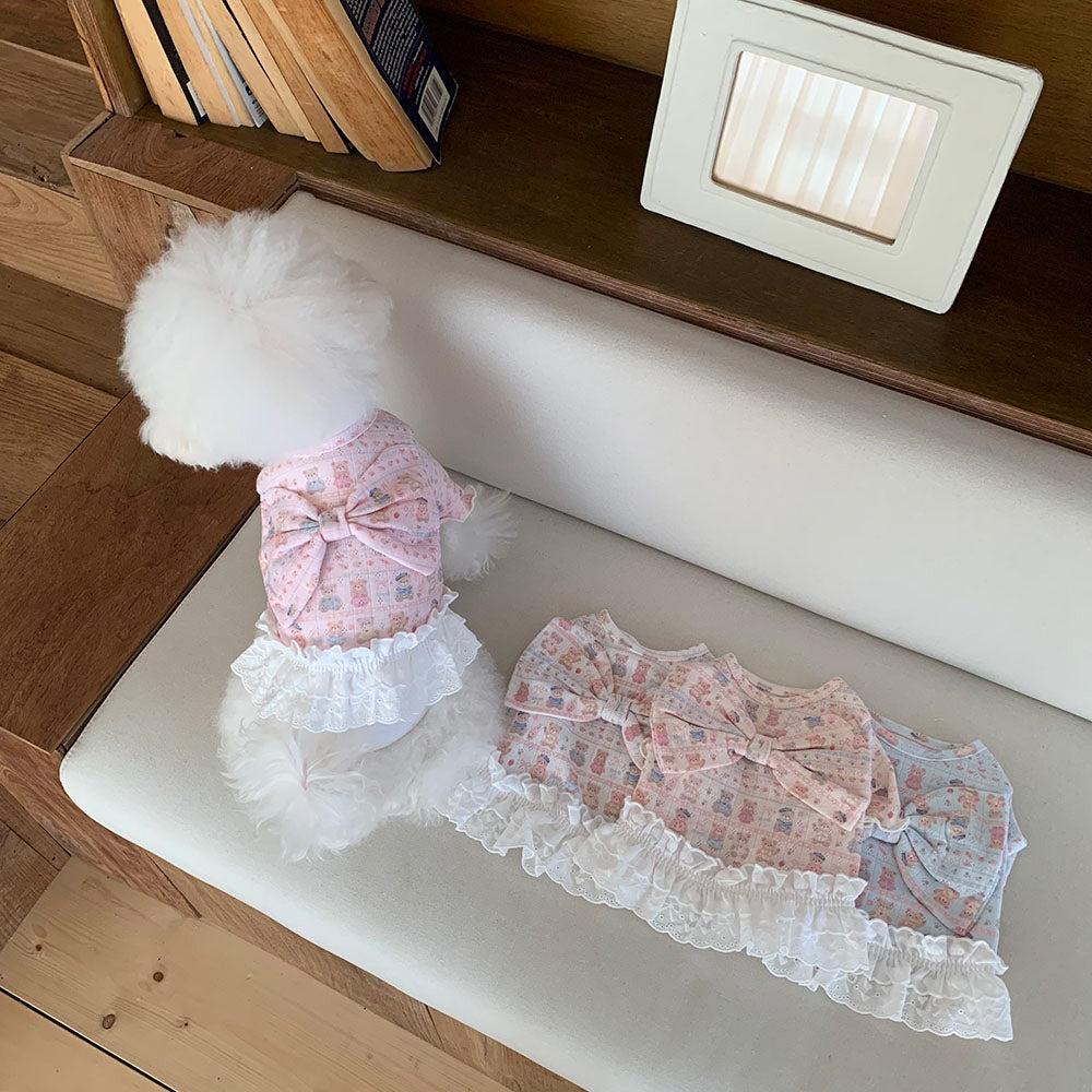 Teddy Bear Ribbon Dress (4 colors)