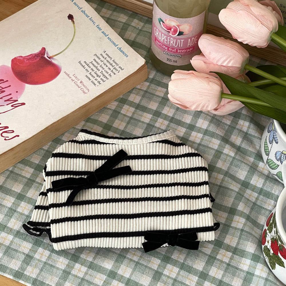 Stripe Velvet Ribbon T-Shirt & Dress