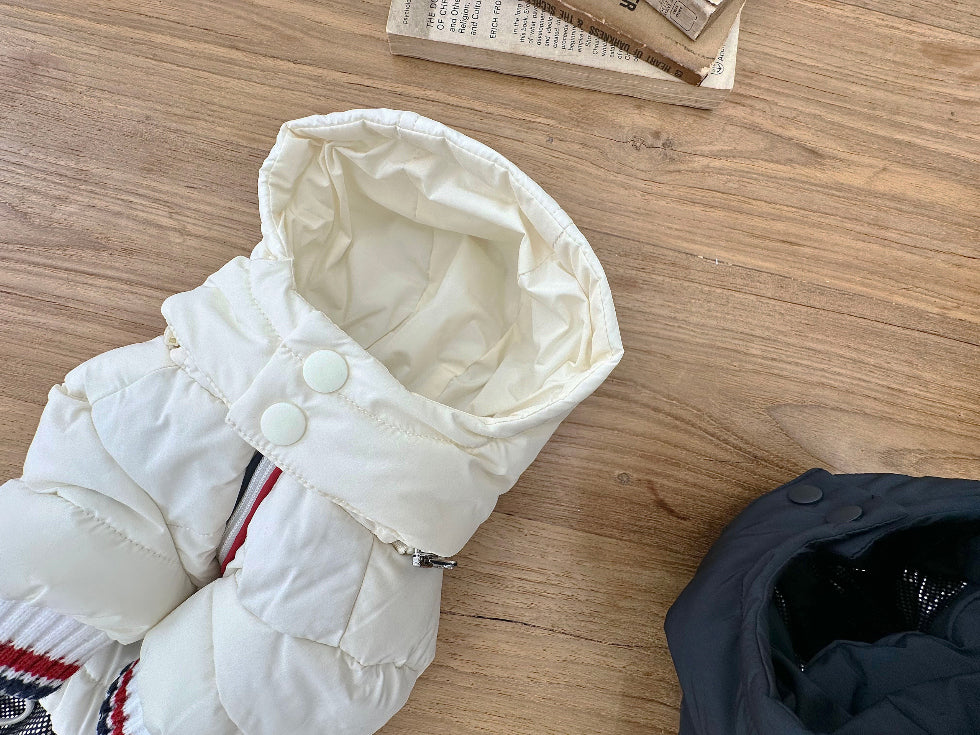Tricolor Hooded Puffer Jacket (3 colors)