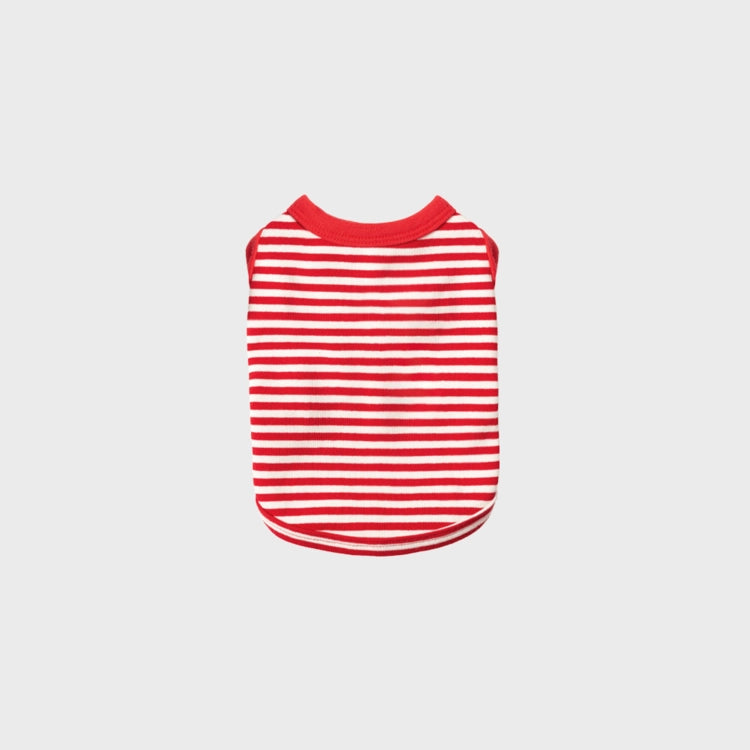 Striped Sleeveless Red