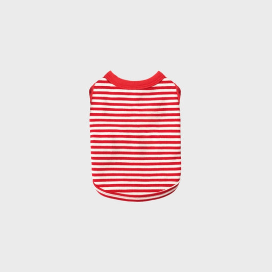 Striped Sleeveless Red