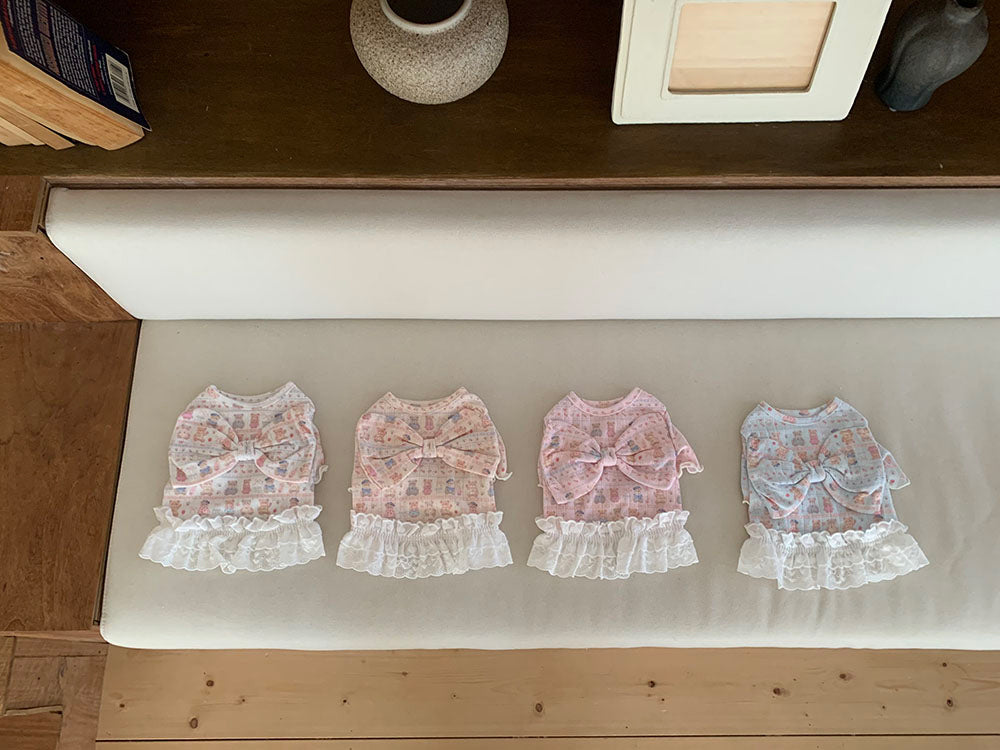 Teddy Bear Ribbon Dress (4 colors)