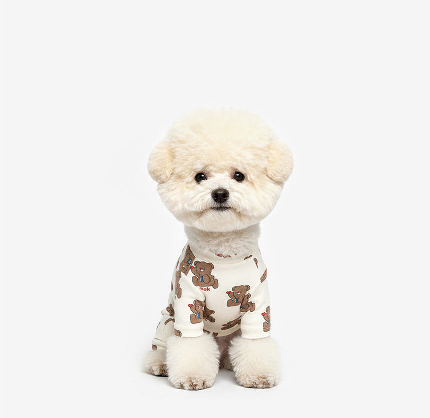 Bok Bear Dog Onesie Ivory