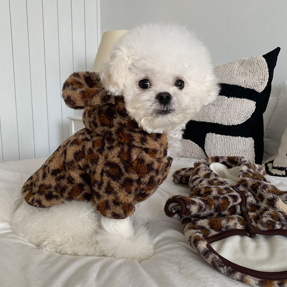 Leopard Sherpa Fleece Jacket (2 colors)