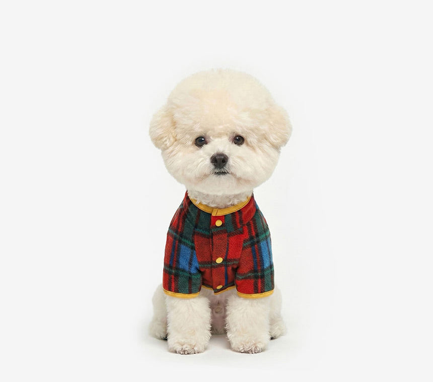 Tartan Check Fleece Jacket Red
