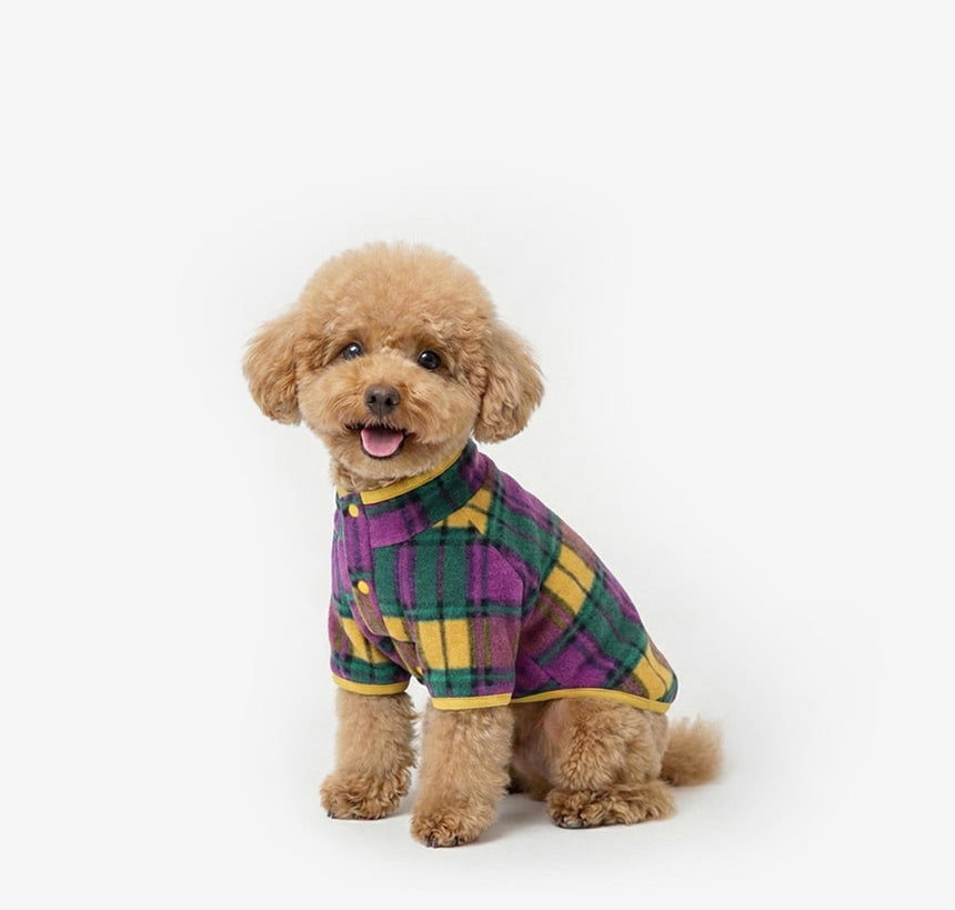 Tartan Check Fleece Jacket Violet