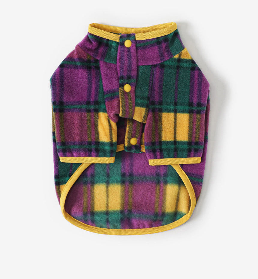 Tartan Check Fleece Jacket Violet