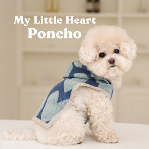 My Little Heart Poncho (Blue)