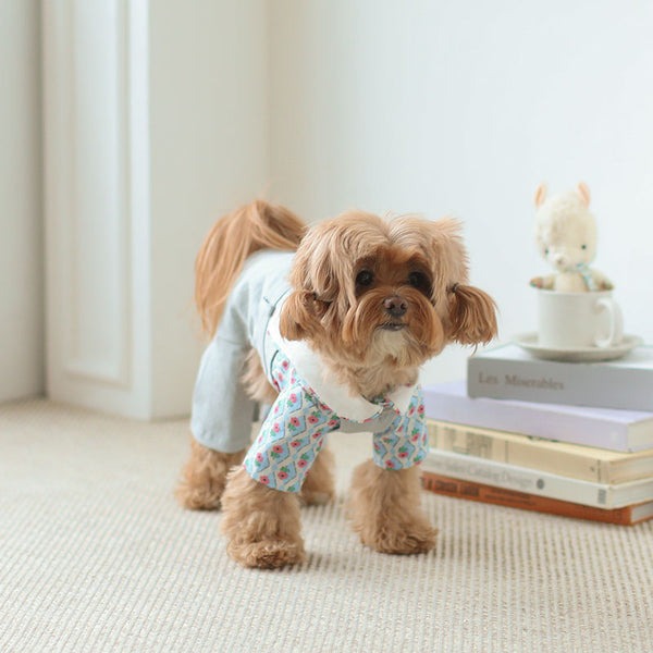 Weekend Button Overall Pants (Blue)