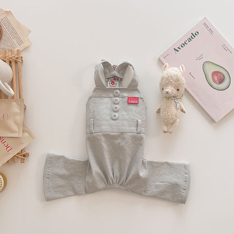 Weekend Button Overall Pants (Blue)