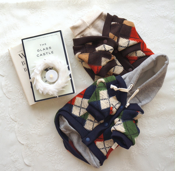 Argyle Fleece Cardigan (2 colors)