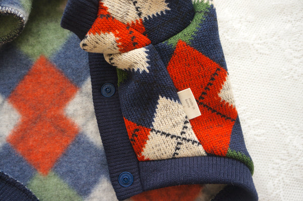 Argyle Fleece Cardigan (2 colors)