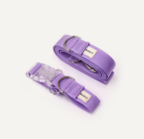 Makit Light Violet Collar & Leash Set