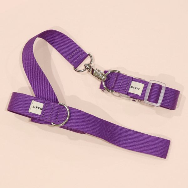 Makit Violet Collar & Leash Set