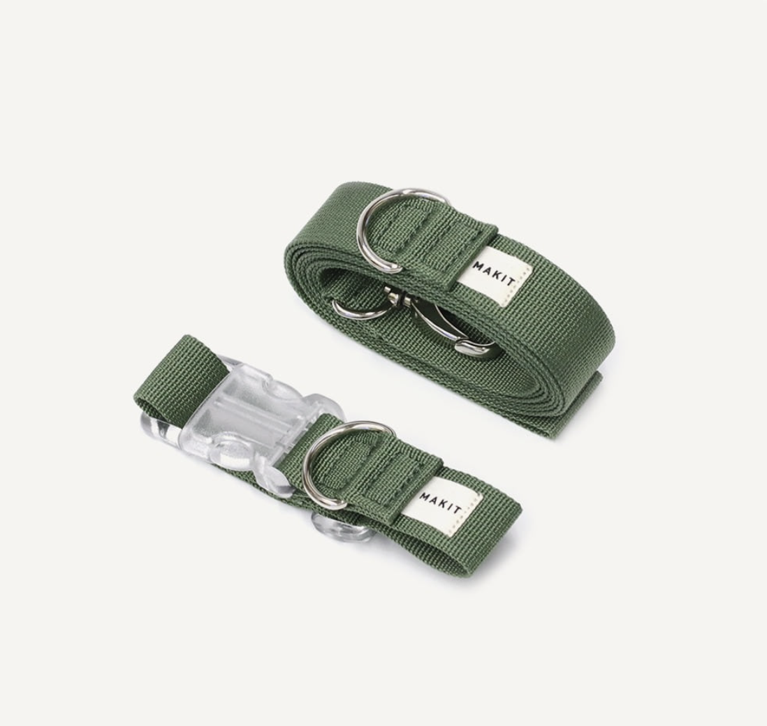 Makit Khaki Collar & Leash Set