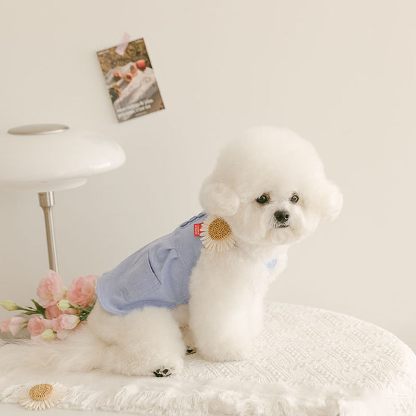 Weekend Button Overall Skirt (Water Blue)